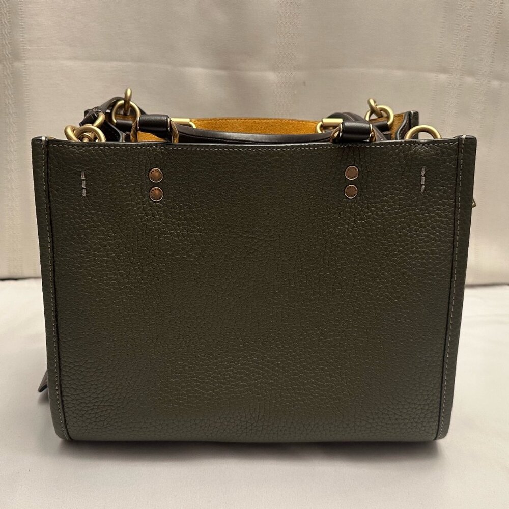 Vintage Coach Rogue Bag - Pewter Green with Brown Handles